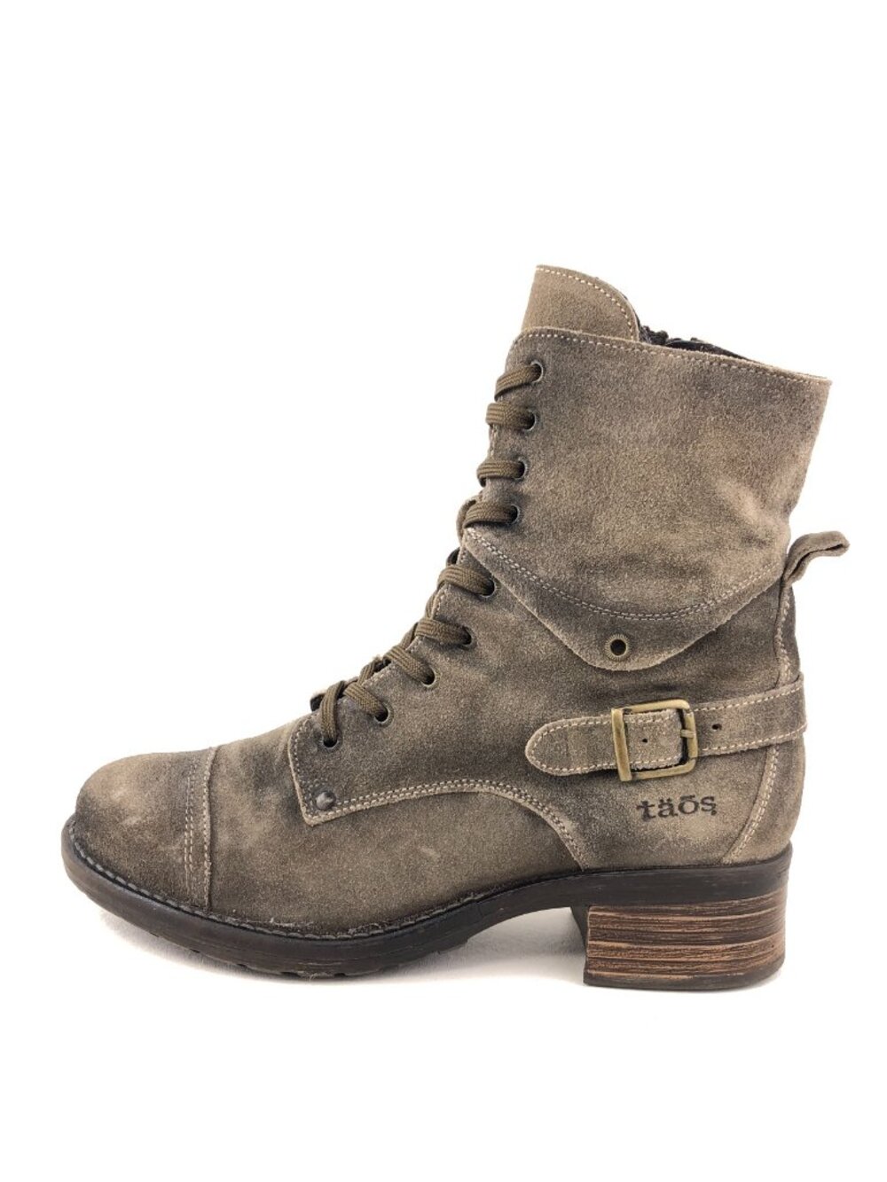 Taos Crave Brown Leather Combat Boots 9-9.5